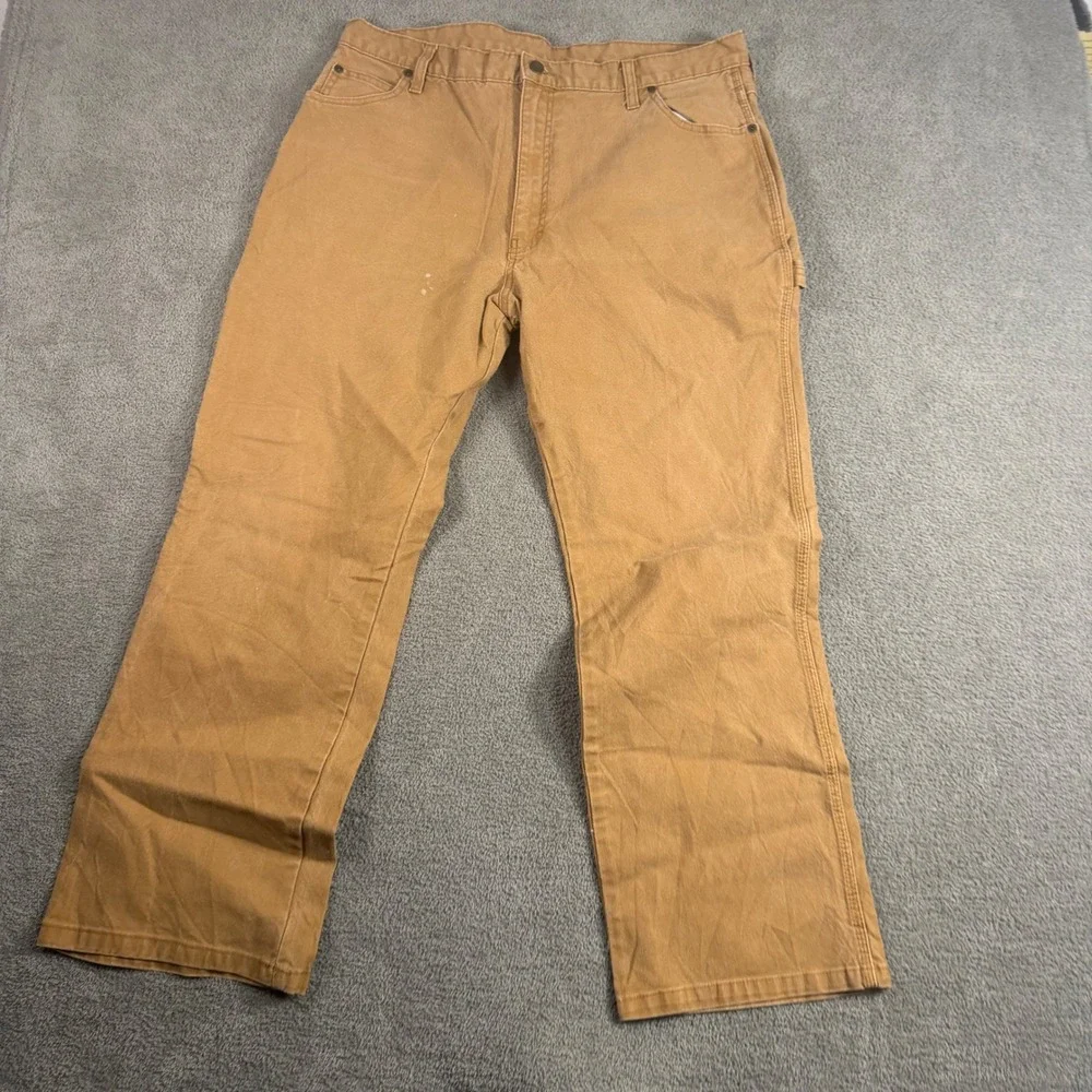 Dickies Mens Duck Brown Carpenter Pants Utility Workwear 38x30 P351826